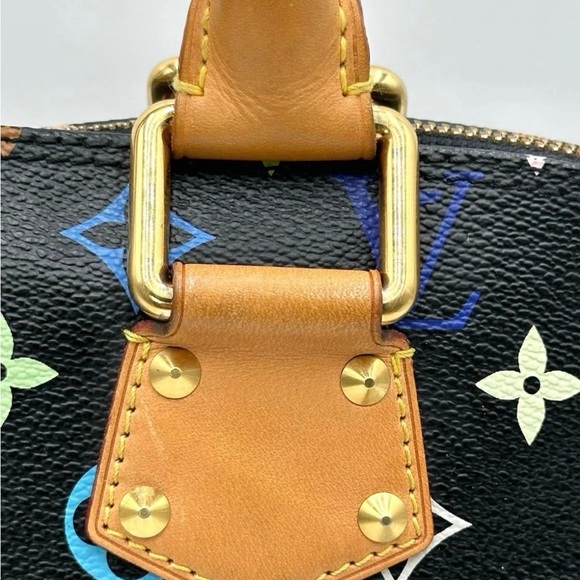Louis Vuitton Murakami Alma PM Black Multicolor Satchel with Lock & Key Genuine - Picture 7 of 16